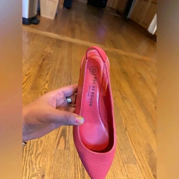 Pas De Rouge Pink Pointed Toe Slingback Flats Size 36.5 - Picture 2 of 6